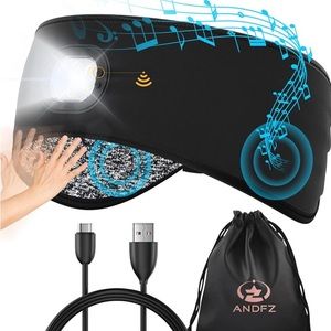 8 LED Headlamp Rechargeable with Wireless Bluetooth Headset, Motion Sensor